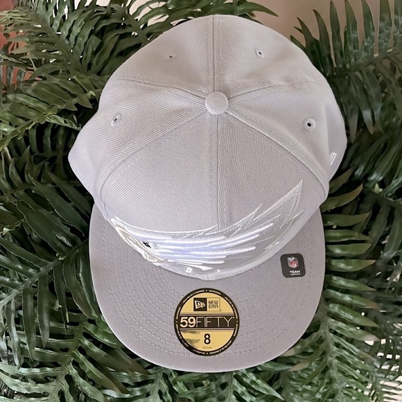Brand New NEW ERA Philadelphia Eagles Light Gray Hat Embroidered Logo Hat NFL - Picture 5 of 15